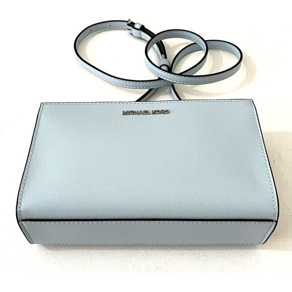 New Michael Kors Sheila Small Vegan Non-Leather Crossbody Bag Vista Blue - Picture 6 of 9